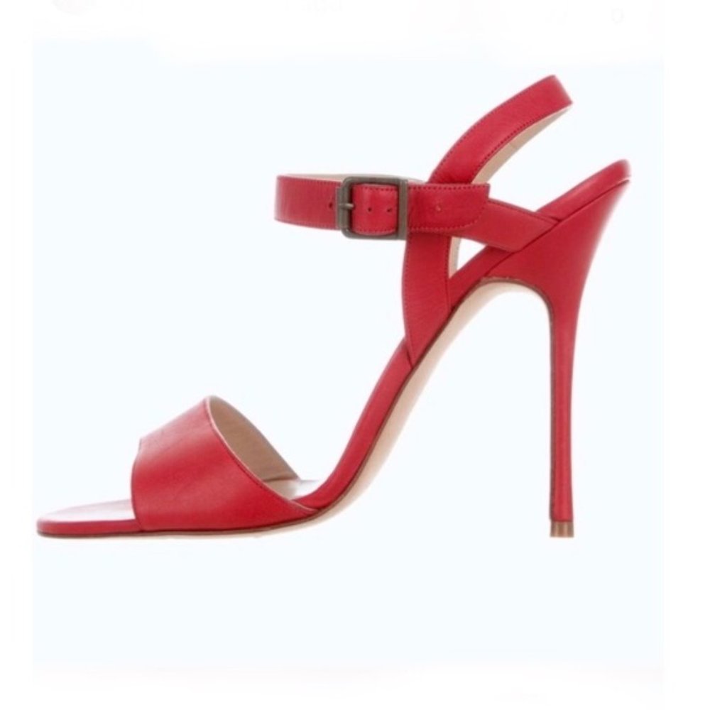 NWT MANOLO BLAHNIK Red Leather Sandals - Picture 6 of 6